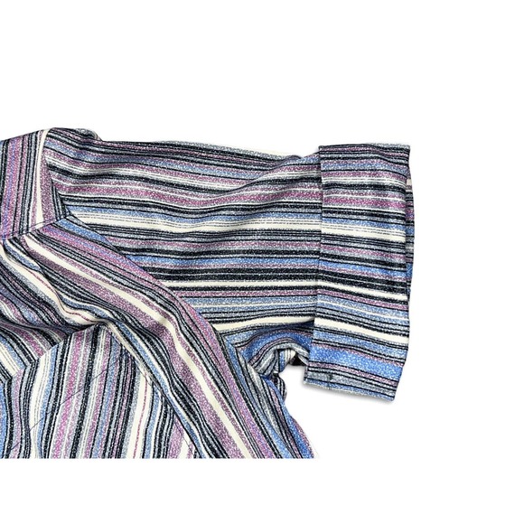 Mod Vintage 60s Twiggy Space Age Fit & Flare Twirl Mini Dress Striped Womens M - Picture 3 of 9